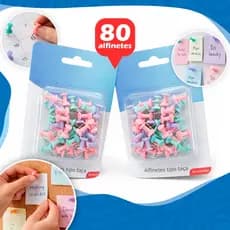 Kit 40/80/120 Alfinetes Tipo Taça Tachinhas Coloridos Para Mural Quadro Cortiça Avisos Recados