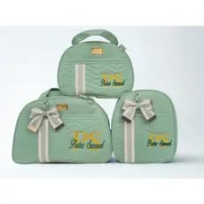 kit de bolsa Maternidade e Mochila Safari  e Borboleta  (3 Peças) personalizado
