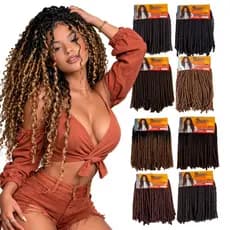PACOTÃO Cabelo Cacheado Nina Softex para Crochet Braid 380g