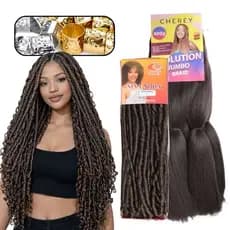 Kit Gypsy Cabelo Para Trança Jumbo 400g + Nina Softex 76G Box Braids