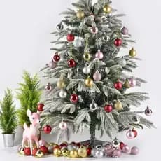 Bola tubo de natal fosca glitter e brilho 4cm-8cm