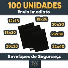 KIT 100 Envelopes de Segurança 12x18 15x20 19x25 20x20 20X30 26x36 32x40 - Envelopes para ecommerce