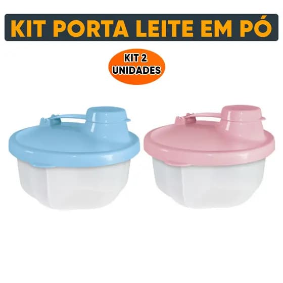 Kit 2 Porta Leite em Pó 3 Divisórias