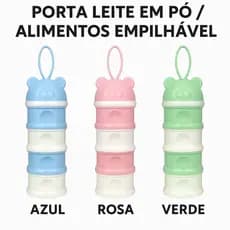 Porta Leite em Pó Porta Alimentos Empilhável 4 Compartimentos Kit Potes Empilhável