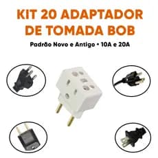 KIT 20 Adaptador de Tomada T Benjamin BOB