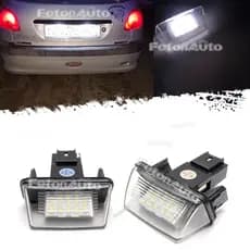 2 Peças Para Peugeot 206 207 306 307 308 5008 Número Da Placa De Licença Luzes LED 6000K Citroen Berlingo C3 C4 C5 Saxo