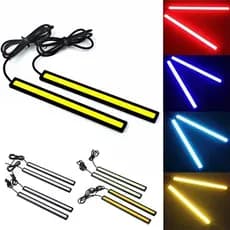 Luz Diurna DRL COB 17cm 12V À Prova D'Água Com Sinal Pisca Alerta