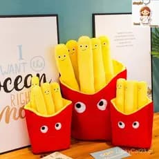 Almofada de Batatas Fritas Criativa, Almofada de Pelúcia de Hambúrguer em Forma de Boneca