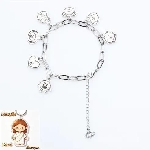 KPOP Idol BTS BT21 Pulseira De Desenho Animado Casal Versão Coreana Liga