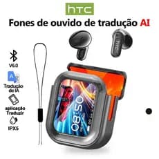 HTC NE20 AI Tradução 134 Idiomas Estrangeiros True Wireless Bluetooth Headset V6.0 Mini fone de ouvido esportivo intra-a
