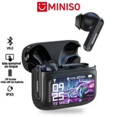 MINISO MS128 Fone de ouvido intra-auricular sem fio Bluetooth 6.0 Hi-Fi estéreo IPX5 Design à prova d'água Tela sensível