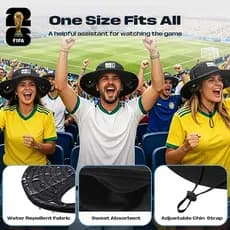 FIFA F26H01 Copa do Mundo Portátil Chapéu Ventilador Clip-On Ventilador de pescoço removível ajustável de três velocidad