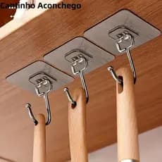 Ganchos Adesivos Transparentes Multiuso Doméstico  Forte para Parede, Cozinha e Banheiro Casa ar