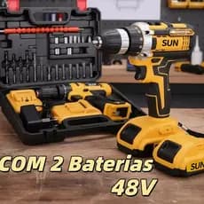 Parafusadeira Furadeira  48V 1/2 Bateria  3 funções de Elétrica Sem Fio Impacto Completo Acessórios