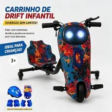 Triciclo Elétrico Drift Motorizado 350w Adulto/Infantil 8" Polegadas 3 Velocidades Bluetooth Led
