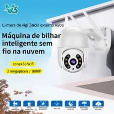 V3 A808 Câmera Seguranca Wi-fi 1080P 2MP Prova D'agua Camera Externa Ip Bivolt