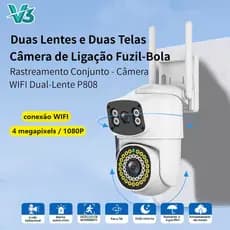 V3 P808 Câmera Segurança Prova D'água 1080P 4MP Camera Segurança Externa com Visão Noturna