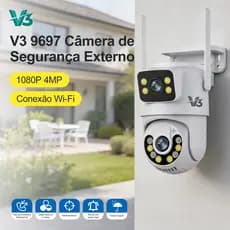 V3 9697 Câmera De Segurança com Duas Lentes 4MP a Prova de água Para Interno e Externo