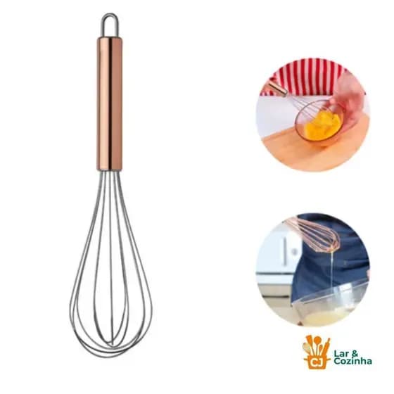 Fouet/Fué de Inox Rose Gold – Elegância e Eficiência na Cozinha - ENVIO IMEDIATO