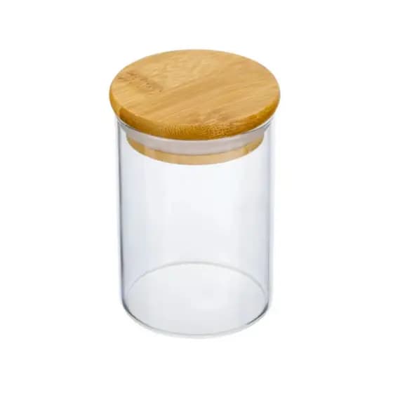 Pote de Vidro Hermético 250 ml com Tampa de Bambu – Vedação Silicone – Borossilicato