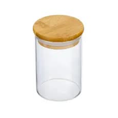 Pote de Vidro Hermético 250 ml com Tampa de Bambu – Vedação Silicone – Borossilicato