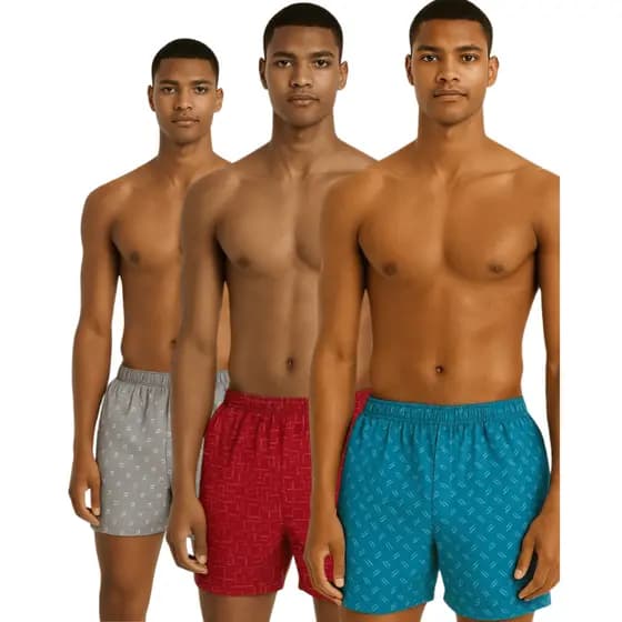 Kit Cueca Samba Cançao Masculino Adulto Short De Dormir Malha Fria Pijama Masculino