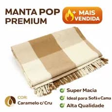 Manta Pop de Algodão 210x120m — Luxo Gigante, Decorativa e Protetora Para Sofá, Cama e Poltrona