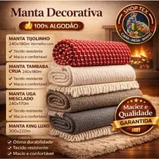 Manta Para Sofá Premium Luxo Grande Gigante Algodão Capa Decorativa Protetora