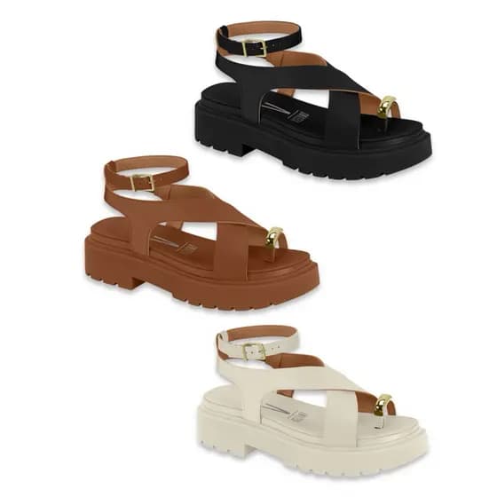 Sandália Vizzano Feminina Flatform com Solado Tratorado Antiderrapante