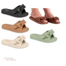 Chinelo Modare 7208 Tamanco Papete Feminino Ultraconforto Laço Leve Macio Para Esporão 7208
