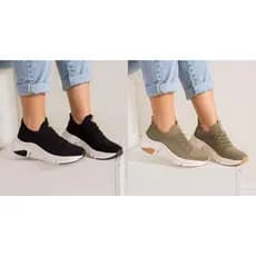 Tenis Feminino Modare Casual Ortopédico Elastico Calce Facil Knit Original 7401
