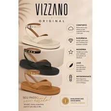 Sandalia Papete Flat Dedo Feminina Vizzano Blogueira Verão Confortavel