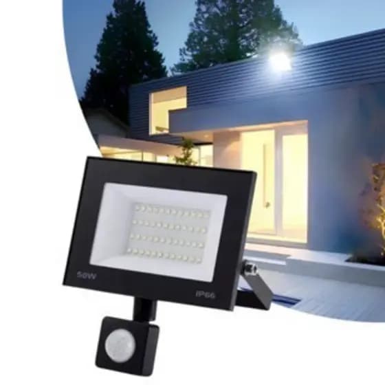 Kits 50W Refletor Mini Sensor Movimento Branco frio 6500K Iluminação Econômica 2UN 4UN 6UN 8UN ALTO