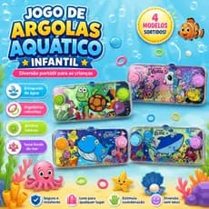 Joguinho de Água Infantil com Argolas Brinquedo Sensorial Educativo Menino e Menina