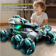 Brinquedo Carrinho Controle Remoto Tanque De Guerra Atira Bolinha Gel Kit Completo