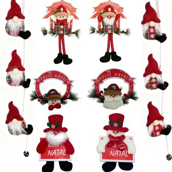 Pendente De Natal Enfeite Para Arvore Decoração Em Tecido Pelúcia