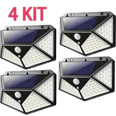 Luminária Solar 100 Led Com Sensor Prova D'Água Refletor Solar Parede Luz Led Solar Luminaria