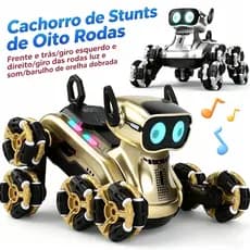 Carro de controle remoto, cão robô com 8 rodas - dois controles remotos