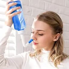 Irrigador Higienizador Nasal Garrafa 300ml Lavar Nariz Jato Leve e Suave Rinite Sinusite
