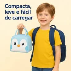 Bolsa Térmica Infantil Lancheira Escolar Marmita com Alça Menino Estampas 3D de Animais Fofos