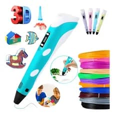 Caneta 3D Impressora Infantil Menino com Display Led Filamentos PLA Coloridos USB