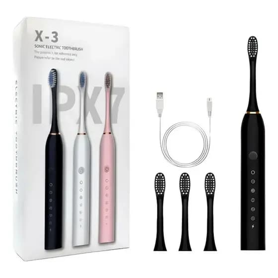 Escova de Dente Elétrica Dental Tecnologia Sônica Recarregável 3em1 Limpeza Profunda