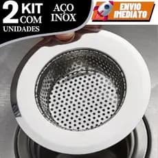 Ralo Ralinho Pia INOX 2 Peças 9 cm para Cozinha Bares Restaurantes Alta Qualidade