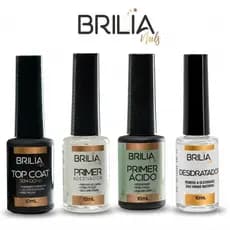 Preparadores Brilia Nails Top Coat Primer Adesivador Primer Ácido Desidratador Alongamento Unha Gel