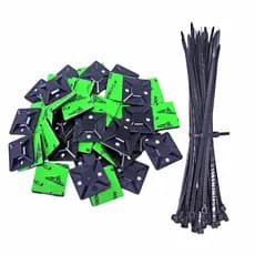 Abraçadeira De Nylon + Fixador Autoadesivo 28x28 - 10 Peças