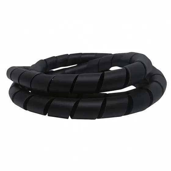 Organizador de Fios E Cabos Espiral 1/4" (6,35mm)  Preto/Branco 5 metros -  MZ Plastic
