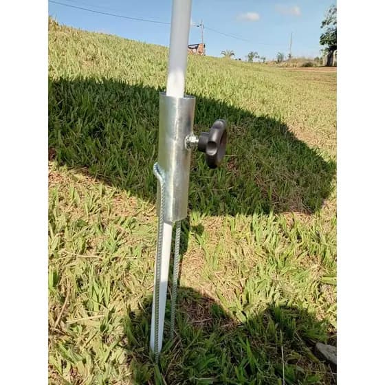Suporte Guarda Sol Aço 42mm para cabo grosso Regulável Reforçado Praia Jardim Fixação Base Forte