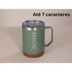 Caneca Térmica 530ml Inox Parede Dupla com Tampa Deslizante e Base de Cortiça – Mantém Quente e Frio