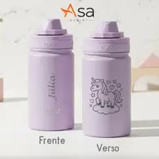 Garrafa Térmica Infantil 420ml Personalizável– Hydra Gloss K1 Anti-Vazamento, Escolar, Kids