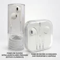 Fone De Ouvido Intra-Auriculares Com Fio E Microfone Com Controle De Alta Qualidade Uso Diário